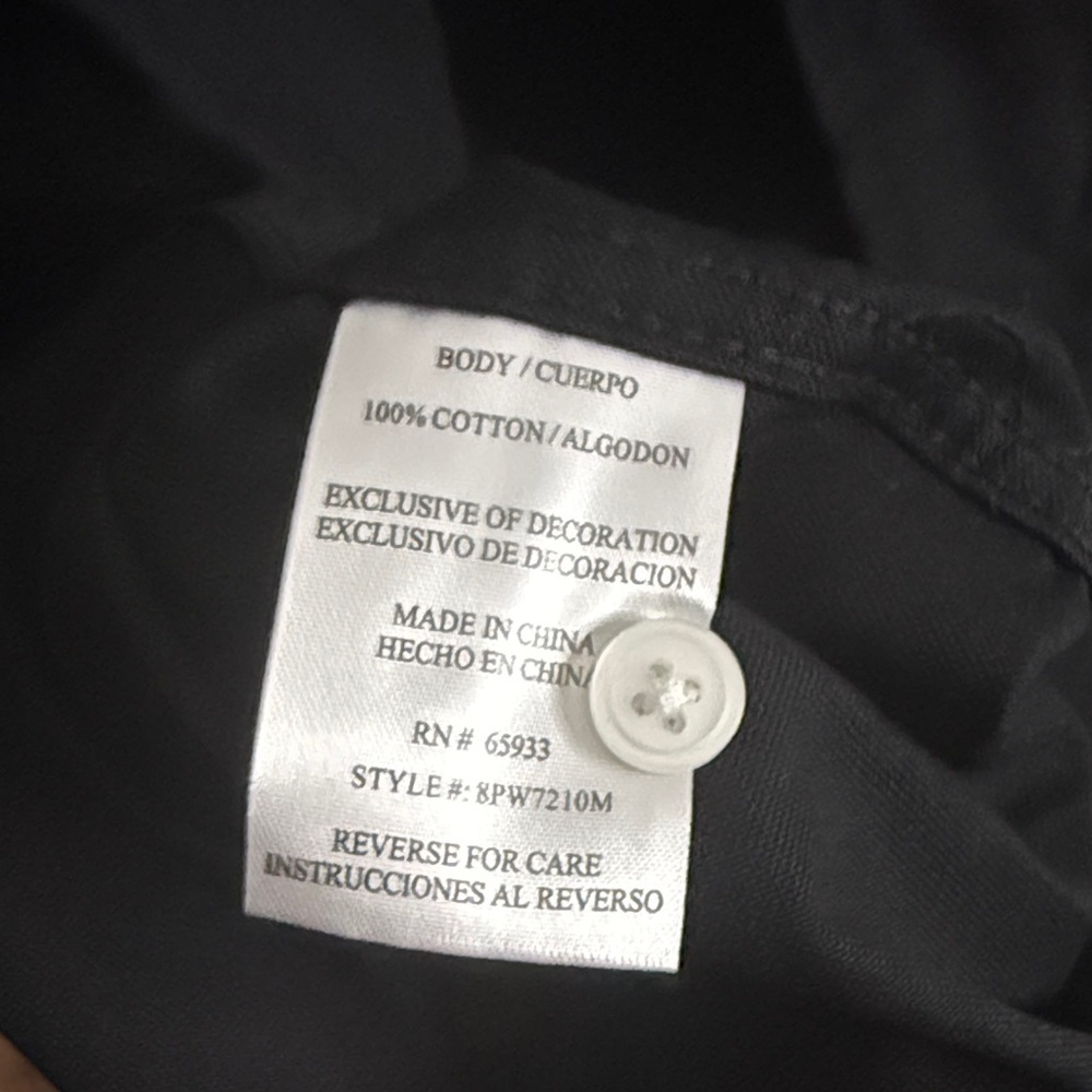 Men's PX Black Casual Button Down Shirt NWT - Picture 3 of 4